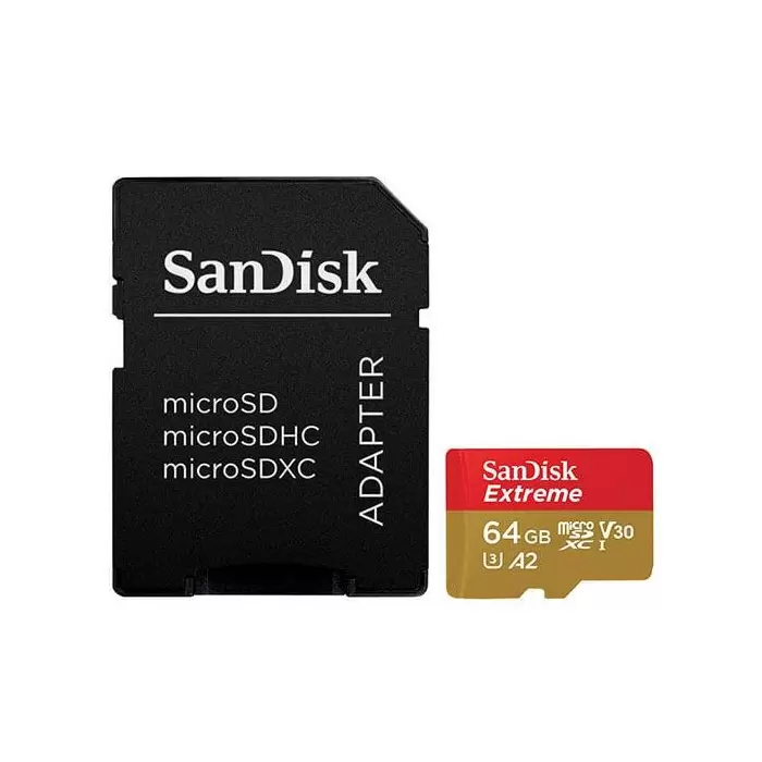 Card 64GB SanDisk Extreme V30 UHS-I U3 Class 10 100MBps microSDHC
