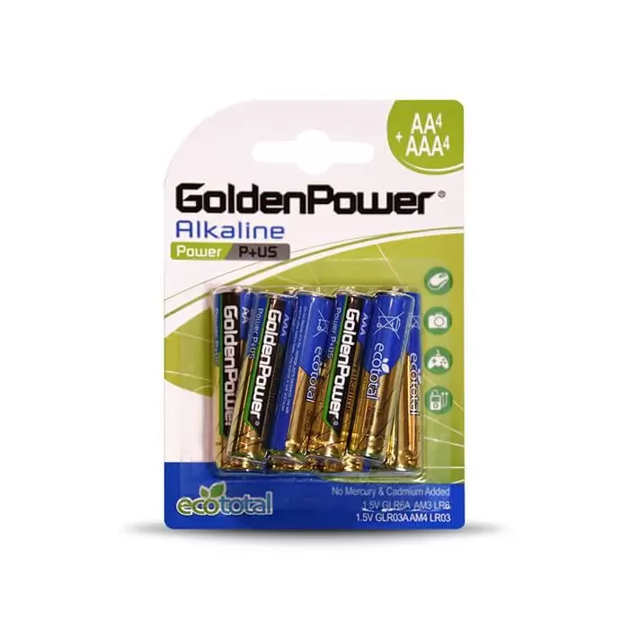 GoldenPower Battery AA*4+AAA*4 Alkaline