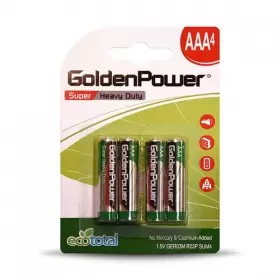 GoldenPower Battery AAA*4 Super Heavy Duty باتری نیم قلمی گلدن پاور
