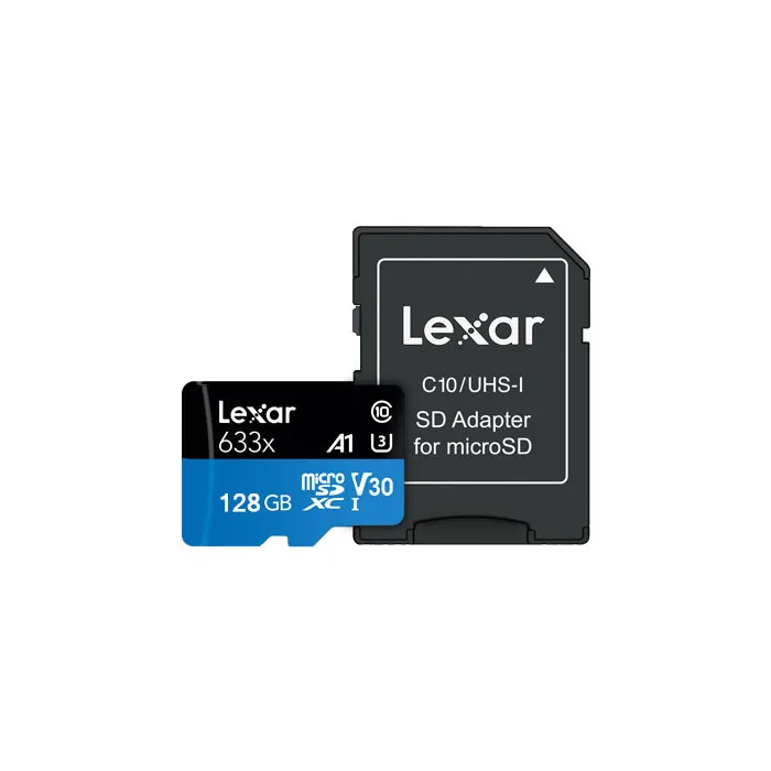 کارت حافظه لکسار ظرفیت 128 گیگابایت مدل High-Performance 633x UHS-I U3 A1 Class 10