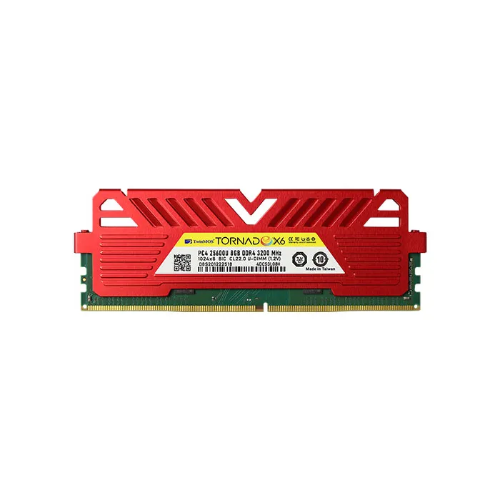 رم کامپیوتر DDR4 تک کاناله 3200 مگاهرتز CL22 توین موس مدل Tornado X6 ظرفیت 8 گیگابایت
