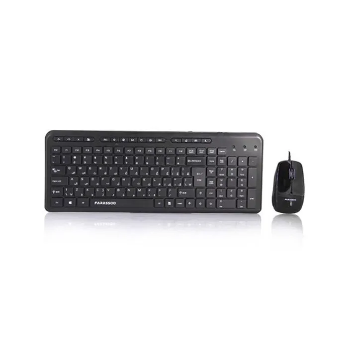 KEYBOARD & MOUSE FARASSOO WIRELESS FCM-3444 Wired کیبورد و موس فراسو