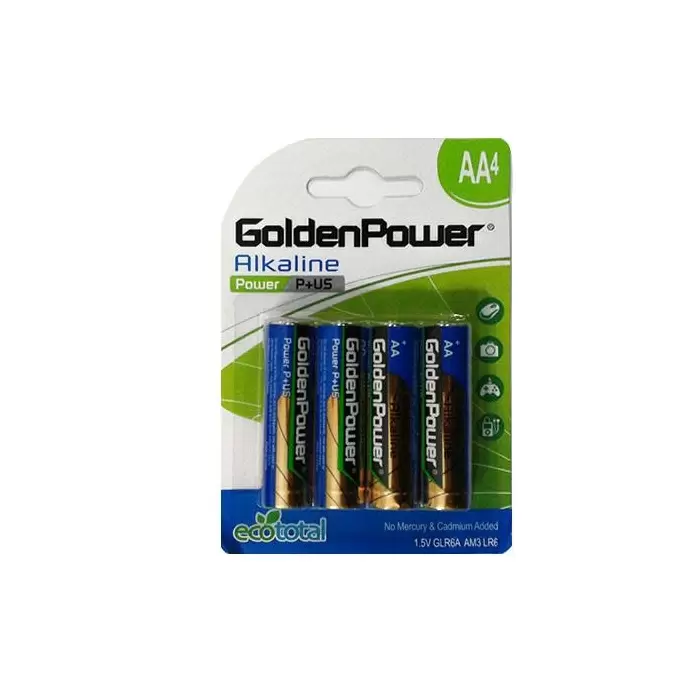 باتری قلمی 4 تایی GoldenPower مدل LR6 AA Alkaline