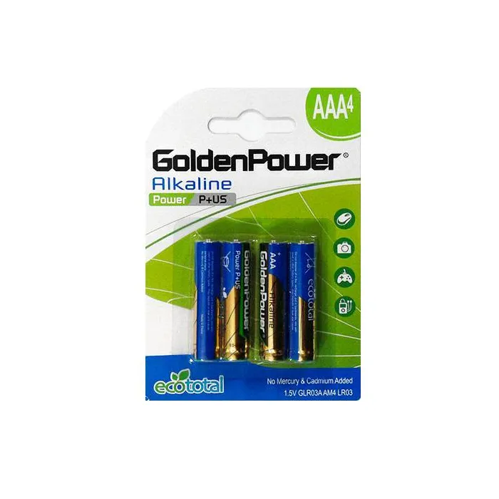 GoldenPower Battery LR03 AAA Alkaline Pack Of 4