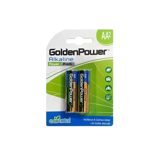 GoldenPower Battery LR6 AA Alkaline Pack Of 2