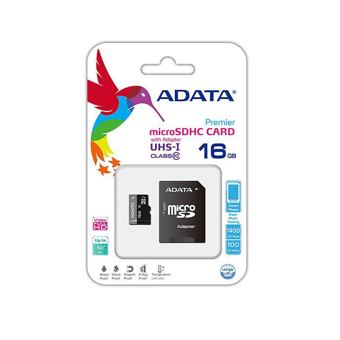 Card 16GB Adata Premier UHS-I Class 10 microSDHC کارت حافظه ای دیتا