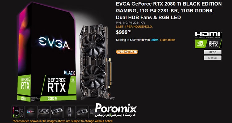 EVGA RTX 2080 Ti Black Edition Gaming