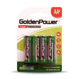 GoldenPower Battery AA*4 Super Heavy Duty باتری قلمی گلدن پاور