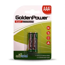 GoldenPower Battery AAA*2 Super Heavy Duty باتری نیم قلمی گلدن پاور
