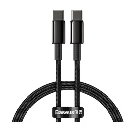 Baseus TUNGSTEN GOLD Series TYPE-C TO TYPE-C 100W CATWJ-01 کابل شارژر باسئوس